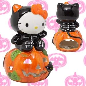 Hello Kitty® by Sanrio® Skeleton on Pumpkin Ceramic Figurine Tealight Holder